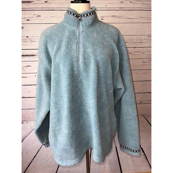 Title Nine Sports Half Zip Sherp Fleece Sweatshirt‎ Shacket XL Extra Large Teddy - Picture 9 of 10